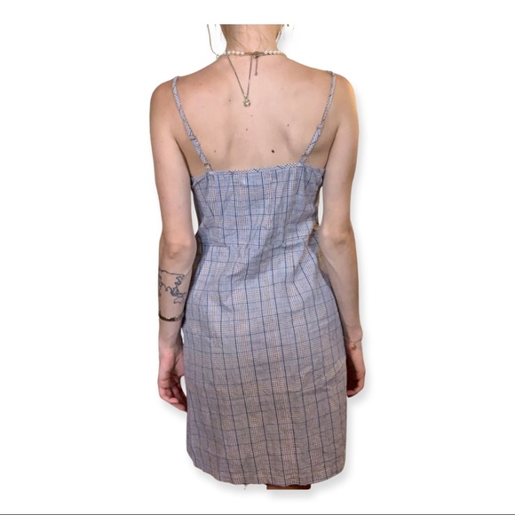 Gray Plaid Mini Dress w/Buttons- Size 6 - Picture 8 of 16